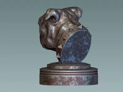 English Bulldog Head 3D print model