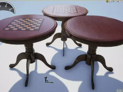 Wooden table - Game Ready - VR AR Low-poly 3D model