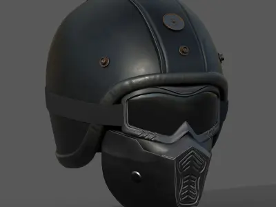 Helmet racer spot protection safety futuristic scifi  Low-poly 3D model