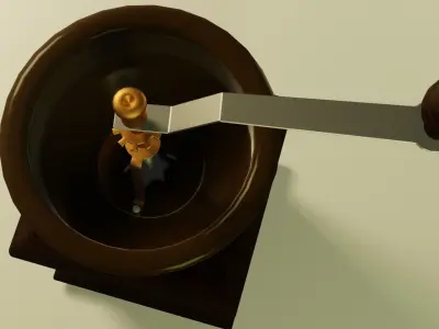 Retro Coffee Grinder Low-poly 3D model