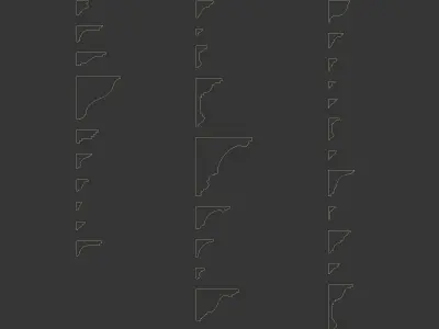 Set of Cornice Profiles 3D model