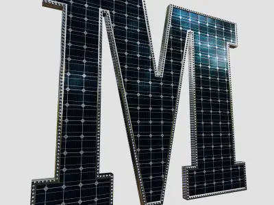 Solar Panel Letter - M 3D model