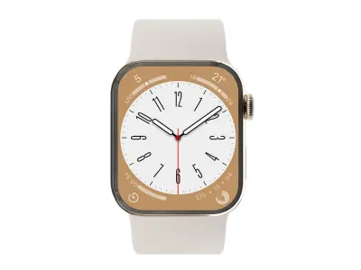Apple Watch Series 8 Sport Band Gold Stainless Steel Low-poly 3D model