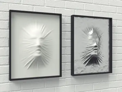 Art object composition face wall 3D model