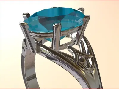 topaz set ring 3D print model