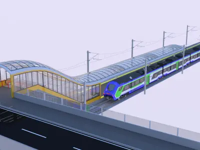Station with Hitachi HTR 412 III 3D model