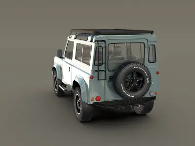 1985 Land Rover Defender 90 with interior ver 6 3D model