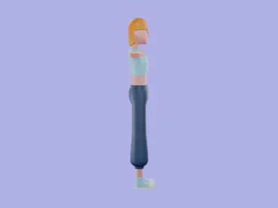Stylized 3D Female Yoga Trainer Character - Cartoon Instructor 3D model
