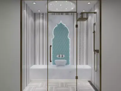 Modern Oriental Fusion- Luxury Hammam and Shower Suite 3D model