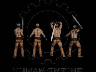 Male Scan - Victor Sword Poses Bundle 3D model