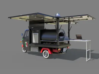 Food Truck Low-poly 3D model