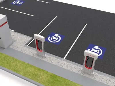 Tesla Supercharger Station 3D model