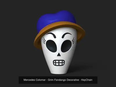 08 Grim Fandango Characters Heads - Decorative - KeyChain 3D Model Collection