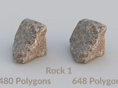 Realistic Granite Rock 1 Free low-poly 3D model