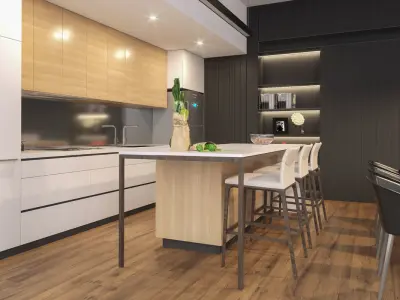 Apartment Interior Scene 03 3D Model 3D model