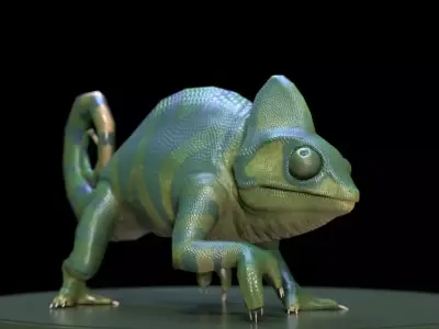 3D Chameleon Low-poly 3D model