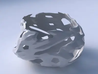 Bowl helix with faceted cuts and bulges  3D print model