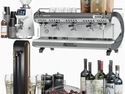 Coffee bar accessories 02 3D model