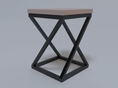 Chair side table with base Free 3D model