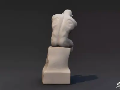 The Thinker Low-poly 3D model