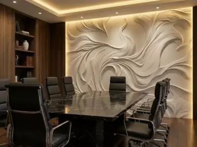 modern panel wall decor set relief mural CNC 156 3D model