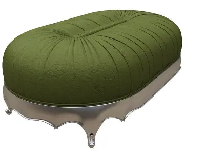 classical Footstool Low-poly 3D model