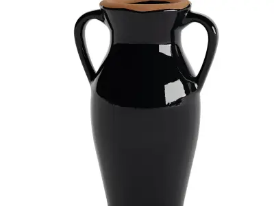 Natural Rimmed Onyx Urn Vase 3D model