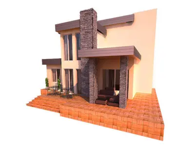 modern villa  Free low-poly 3D model
