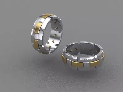 men ring jewelry Gold silver 3D print model Free 3D print model
