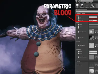 Killer Clown - Rigged and Animated Low-poly 3D model