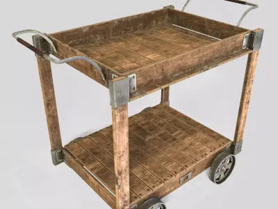 Worn Props Tools Table Low-poly 3D model
