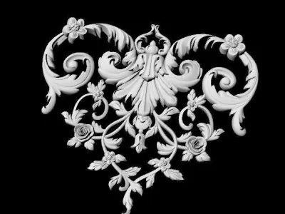 Central decor ornament for furniture 3D model 832