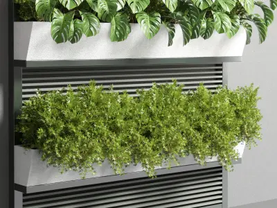 Collection Outdoor Indoor plant stand metal vase 3D model