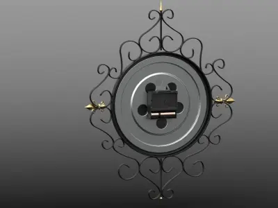 Old French Style Clock with one day of the week setup Low-poly 3D model