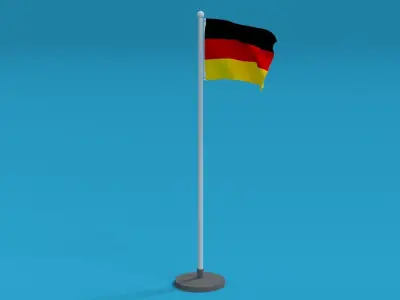 Low Poly Seamless Animated Germany Flag Low-poly 3D model