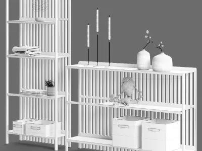 Decor Rack with decor Set 95 3D model