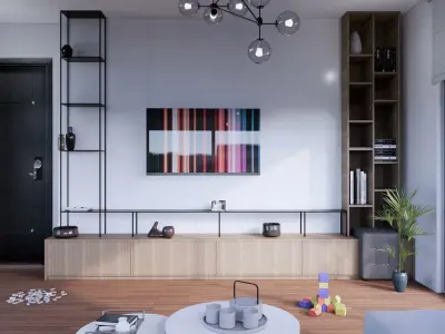 FULL SCENE AND 4 TV UNITE 3D model