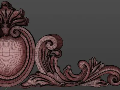 decor 3d model ornately carved wooden piece 3D model