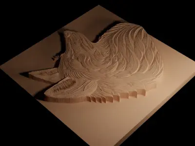 Jackal CNC 3d Print High Relief Sand Casting 3D print model