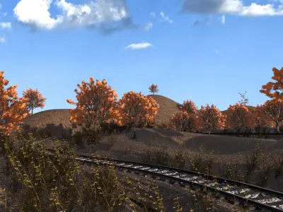 Railway Track 3D Scene 3D model