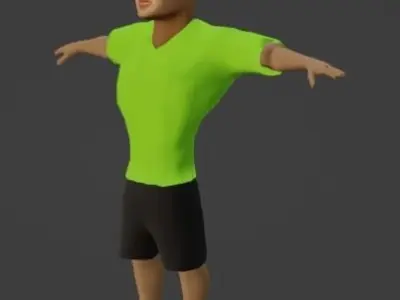 Football player fourth Low-poly 3D model
