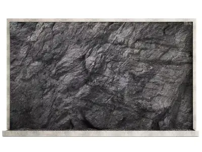 Wall composition black stone rock 3D model