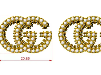 Iconic GG Luxe Studs TOPS 3D print model