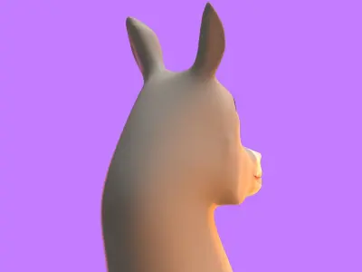 Stylized Female Donkey NoRig Low-poly 3D model