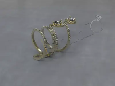 Luxury ring like snake with gems and large diameter 3d model 3D print model