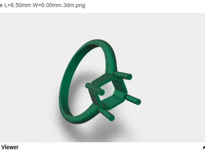 Women Ring with an Emerald-cut Center Stone 3D print model