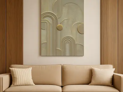 3D Arched STL for CNC Router Geometric Wall Texture Modern Panel 3D print model