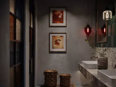 modern bathroom interior scenes 66 3D model