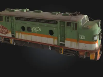  Express  Vintage Train Locomotive Model for Countryside  3D model
