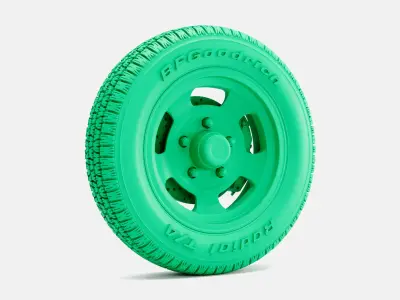 15x5 15x7 15x8 15x10 US Indy Mag Wheels BFGoodrich Radial Tires 3D print model